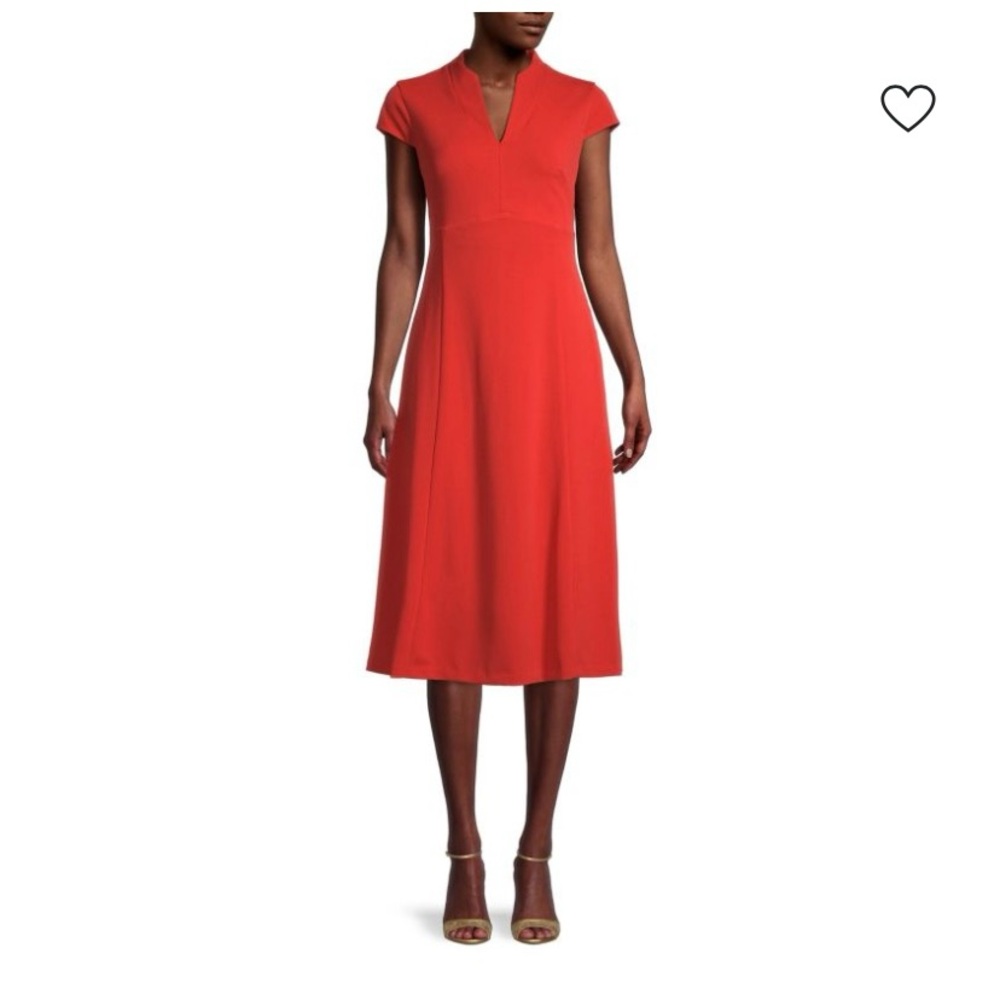 Calvin Klein Vibrant Orange Midi Dress